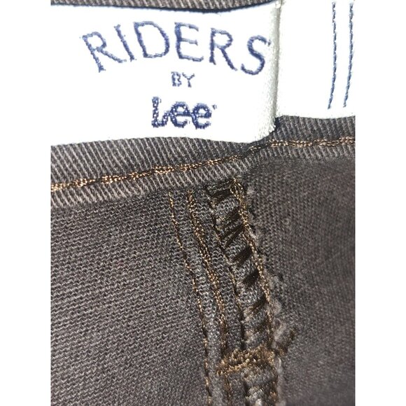 Riders by Lee Womens Brown Denim Skirt 10M Modest Straight Stretch Cotton - Picture 5 of 6